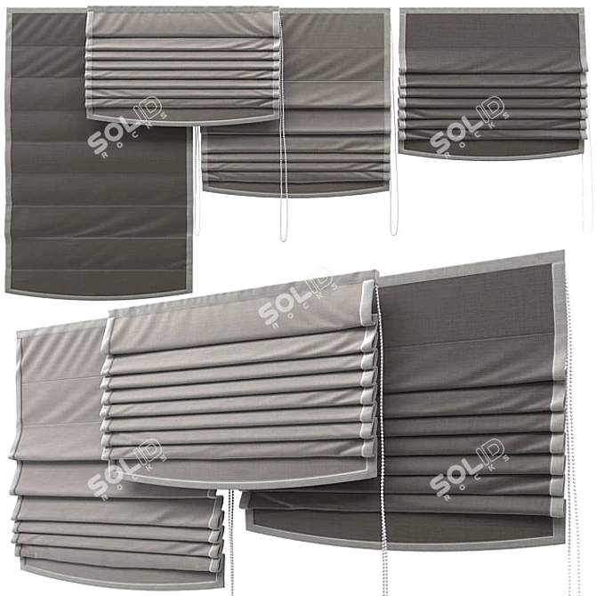 4-in-1 Roman Blind with Fabric Variations 3D model image 1