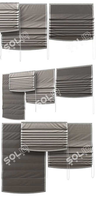4-in-1 Roman Blind with Fabric Variations 3D model image 2