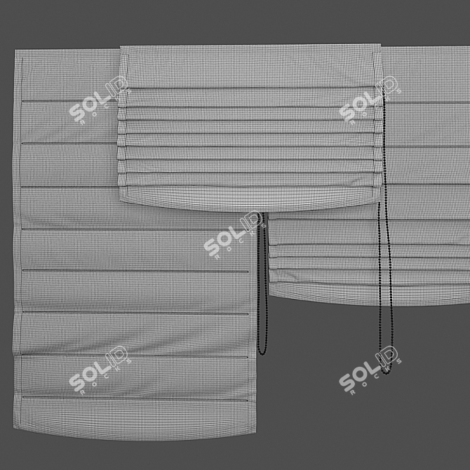 4-in-1 Roman Blind with Fabric Variations 3D model image 3