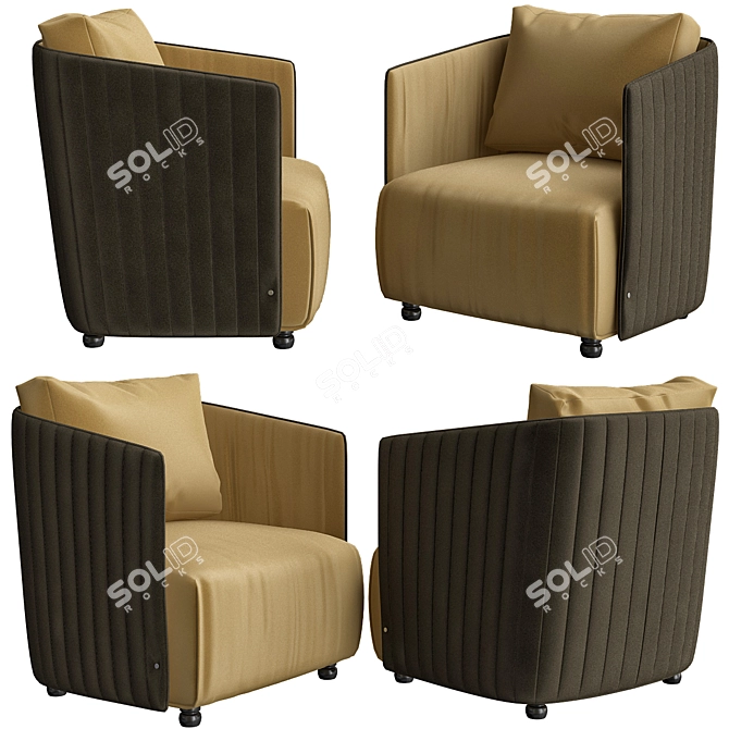 Betty Luxury Armchair: Timeless Elegance with Italian Craftsmanship 3D model image 1