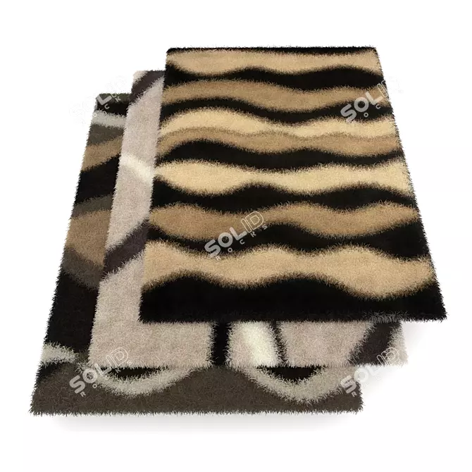 Luxury Collection: Set of 3 Carpets 3D model image 1