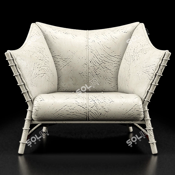 Pacific Green Kiribati Armchair - Exquisite Comfort in Every Detail 3D model image 1