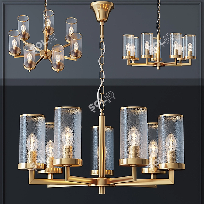 Kelly Wearstler LIAISON Chandelier: Hollywood Glamour in Brass & Glass 3D model image 1