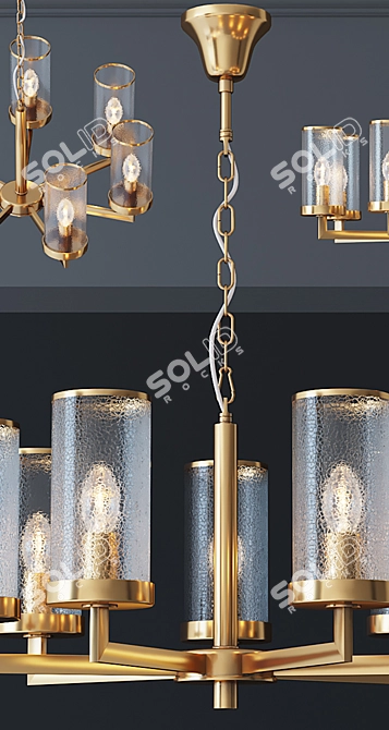 Kelly Wearstler LIAISON Chandelier: Hollywood Glamour in Brass & Glass 3D model image 2