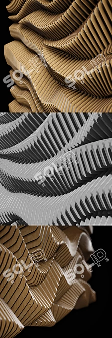 Parametric 3D Wall: Unique 2200x4400mm Design 3D model image 3