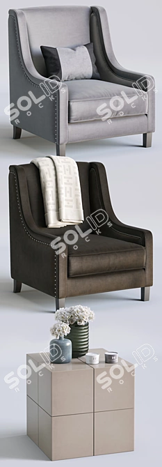 Emma Chair Set: Elegant and Versatile 3D model image 2