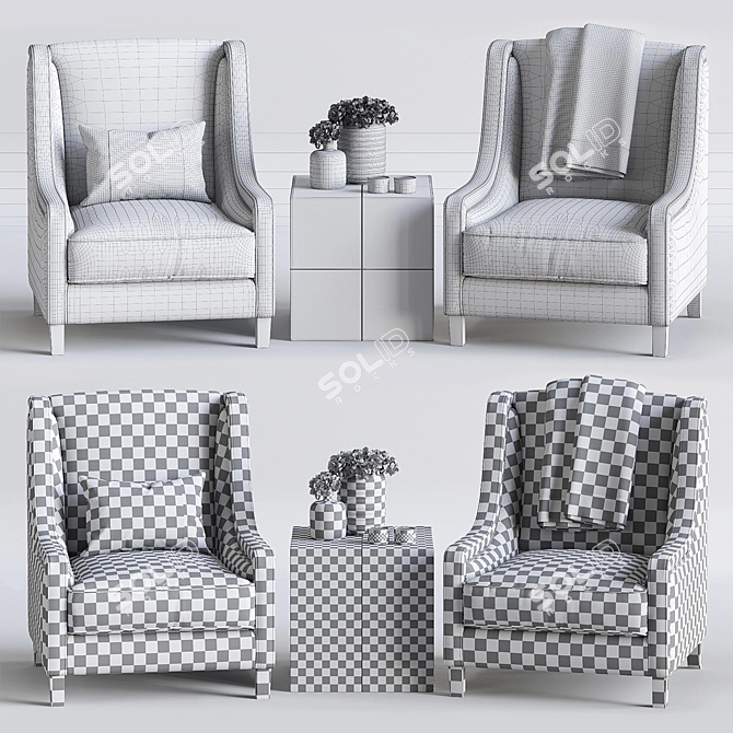 Emma Chair Set: Elegant and Versatile 3D model image 3