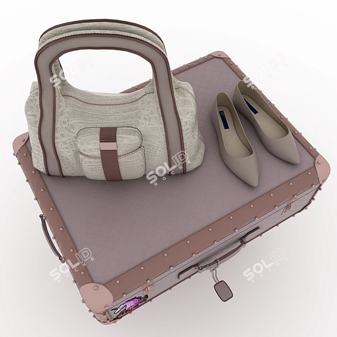 Travel Essentials: Stylish Luggage Set 3D model image 2