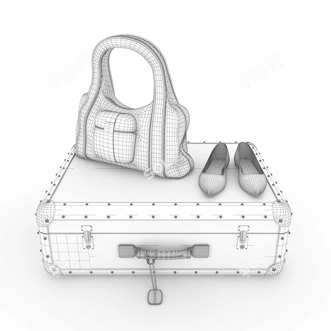 Travel Essentials: Stylish Luggage Set 3D model image 3