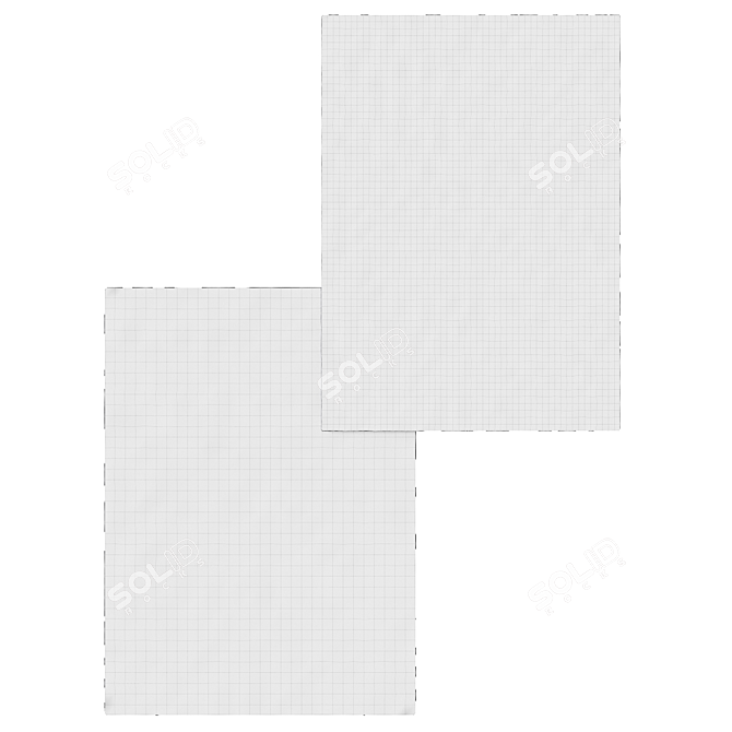 Gray Trellis Wool Flat Weave Rug: Stylish and Versatile 3D model image 2