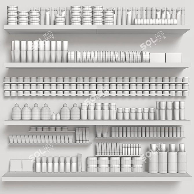 Salon Beauty Cosmetics Set 3D model image 2