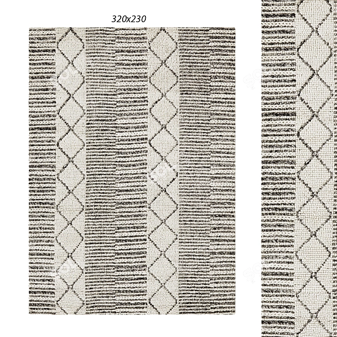 Scandi Flatweave Rug 3D model image 1