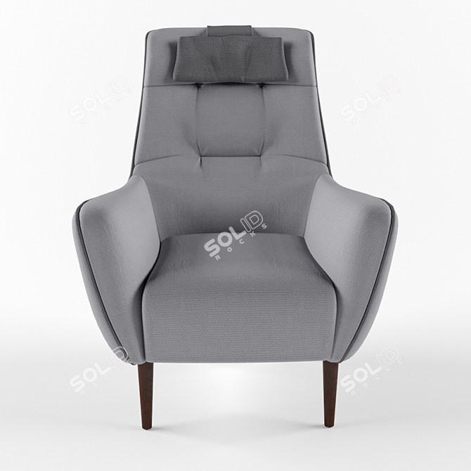 Elegant Grey Serena Armchair 3D model image 2