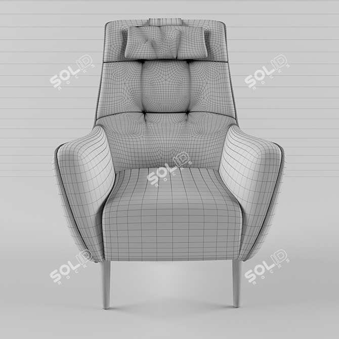 Elegant Grey Serena Armchair 3D model image 3