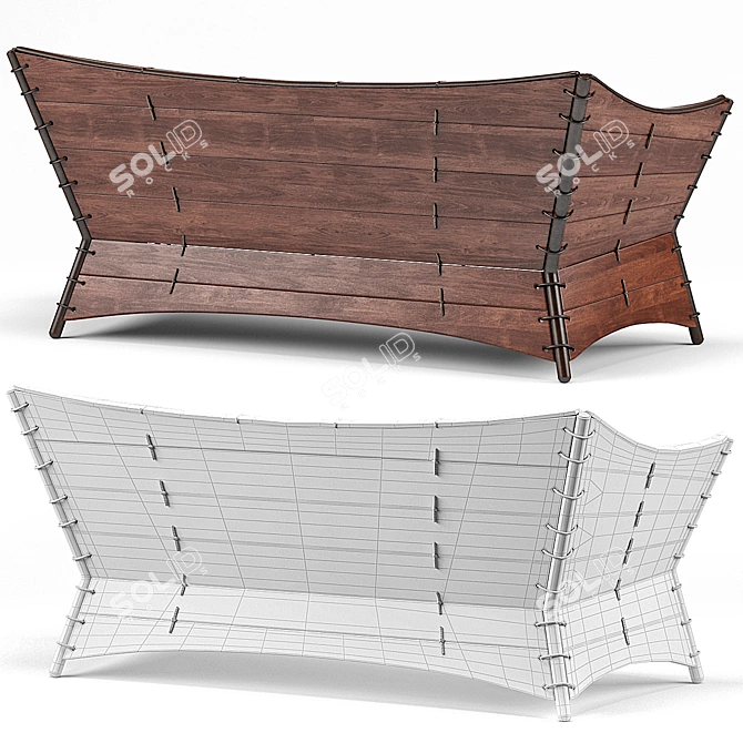 Pacific Green Kiribati 3-Seater Sofa: Elegant and Comfortable 3D model image 2