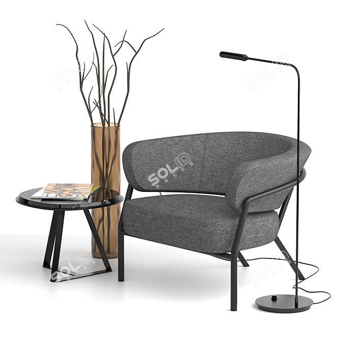 Elegant Meridiani Nani Small Armchair 3D model image 1