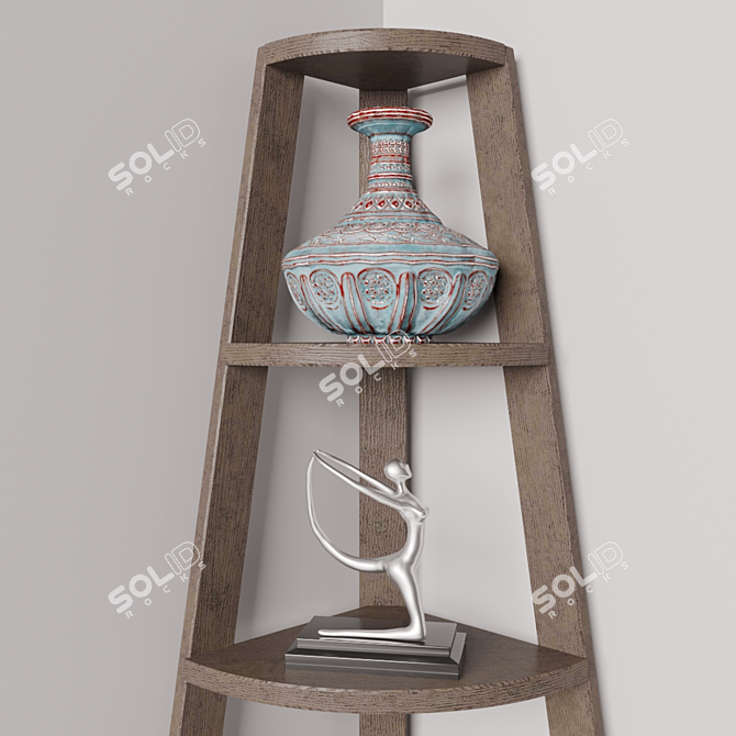 Space-Saving Corner Shelves 3D model image 3