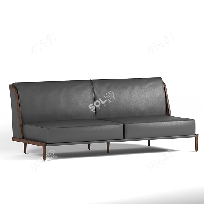 Regal Velvet Throne Sofa 3D model image 1