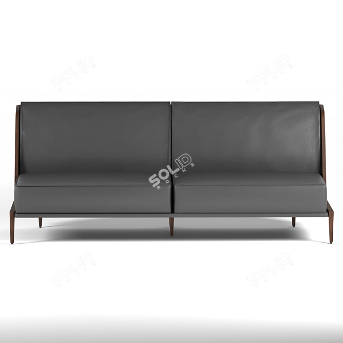 Regal Velvet Throne Sofa 3D model image 2