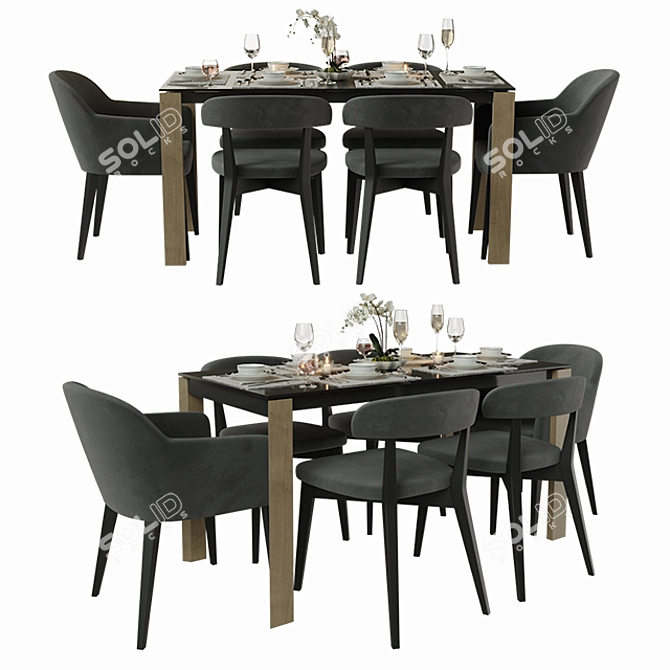 Connubia Calligaris Dining Set 3D model image 1