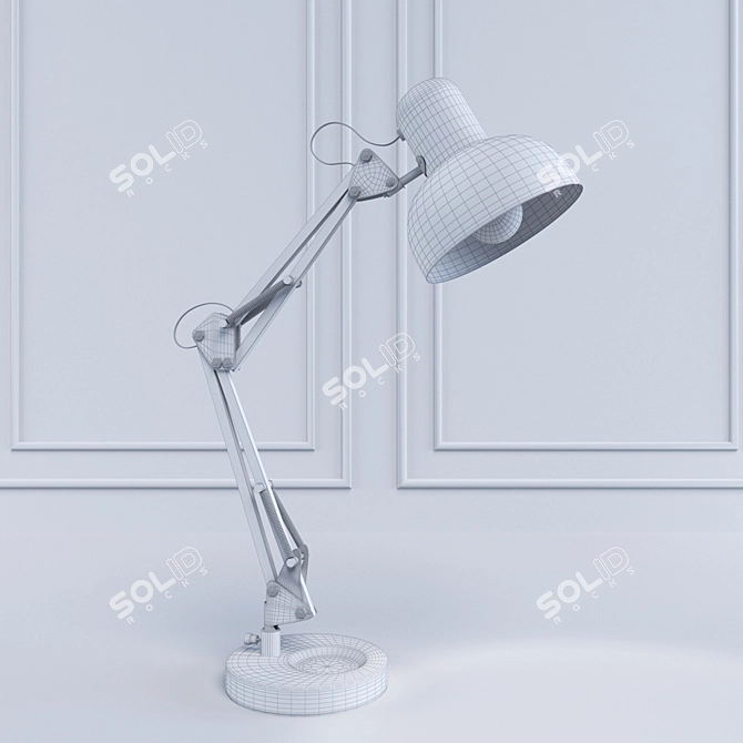 Modern Black/Silver Table Lamp 3D model image 3