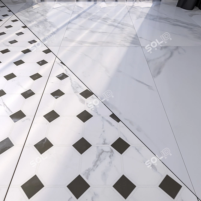  Elegant Marble Floor Set 3D model image 1