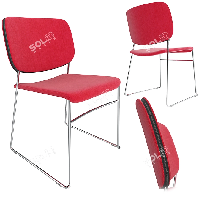 Stacklite: Stylish and Stackable Chair 3D model image 1