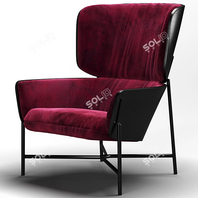 Modern Coastal Armchair 3D model image 1