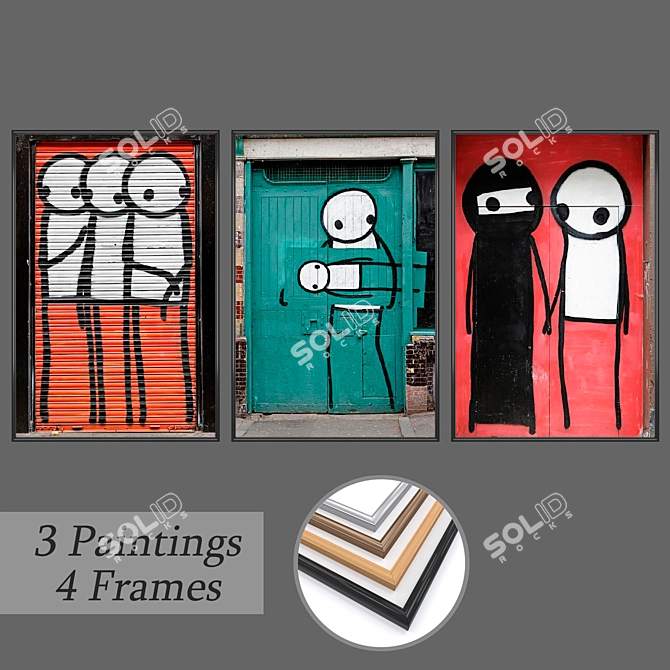 Title: Wall Art Set with Multiple Frames 3D model image 1