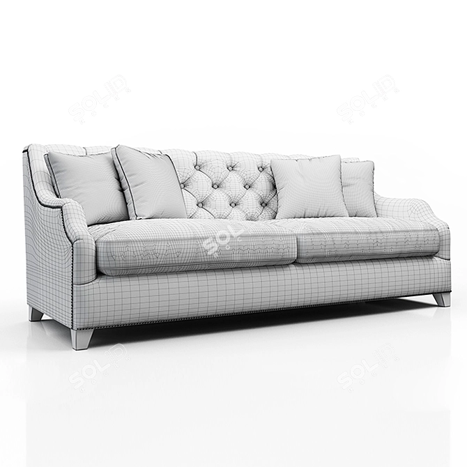 Nicole Textile Solid Wood Sofa 3D model image 3