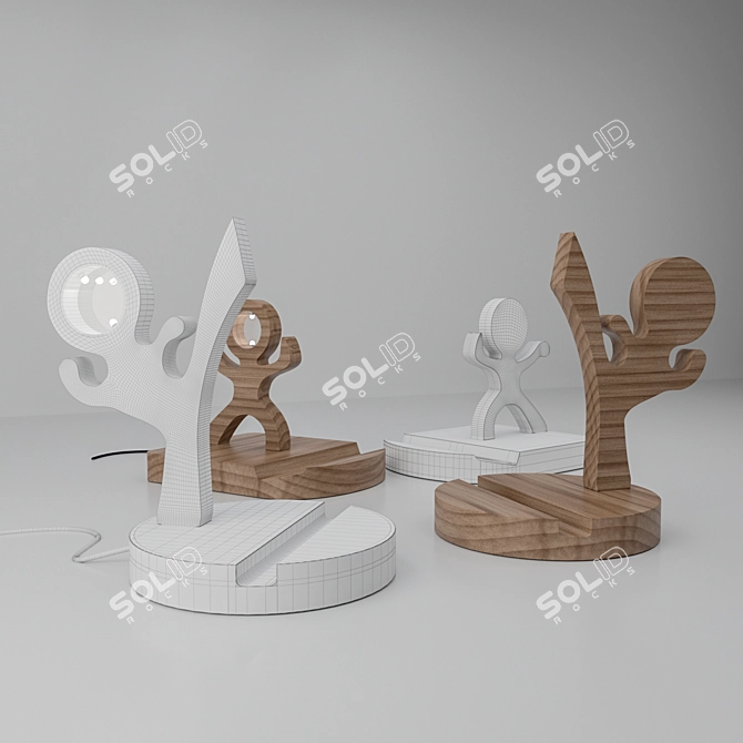 Wooden Phone Stand with Illuminated Options 3D model image 3