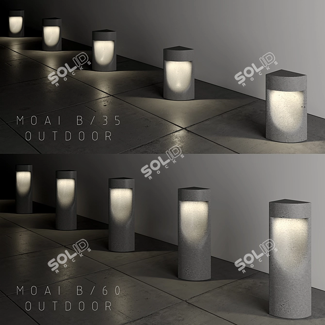 BOVER MOAI Garden Lights: Stylish Outdoor Illumination 3D model image 2