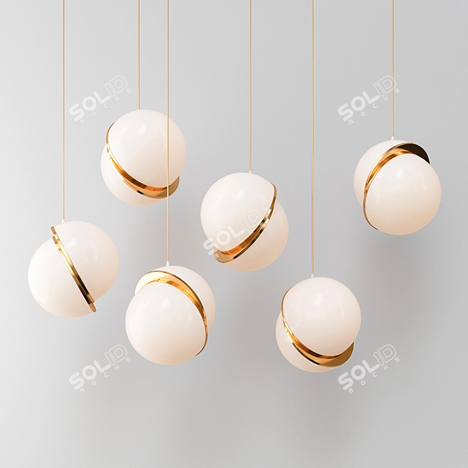 Elegant Crescent Pendant by Lee Broom 3D model image 1