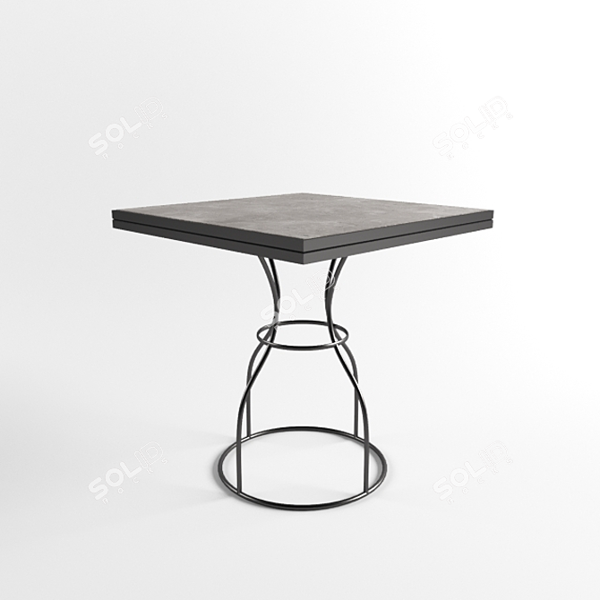 Turkish Marble Iron Table Set 3D model image 1