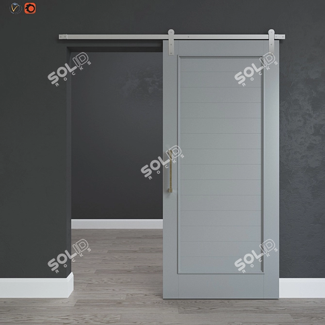 Interroom Door 90cm Width 3D model image 1