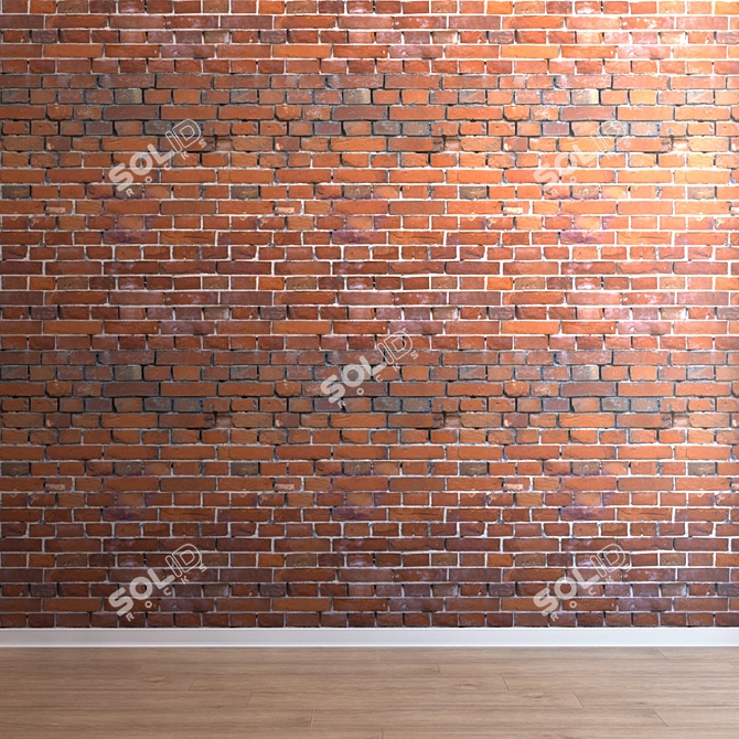 Seamless Ultra HD Brickwork 3D model image 3