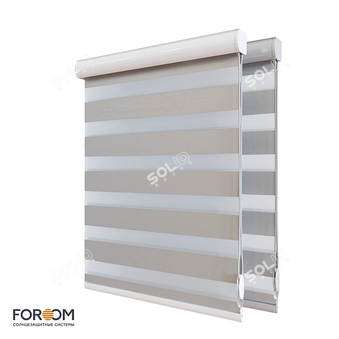 DUO Overlapping Rolled Curtains 3D model image 2