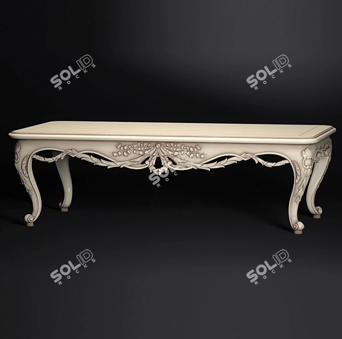 Classic Wooden Table 3D model image 1