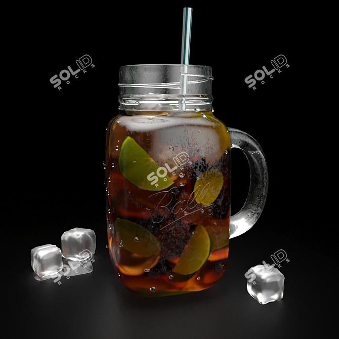 Refreshing Mason Jar Tea 3D model image 1