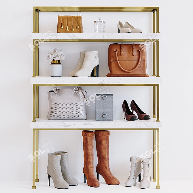 Fashionable Bags & Shoes: Unleash Your Style 3D model image 1