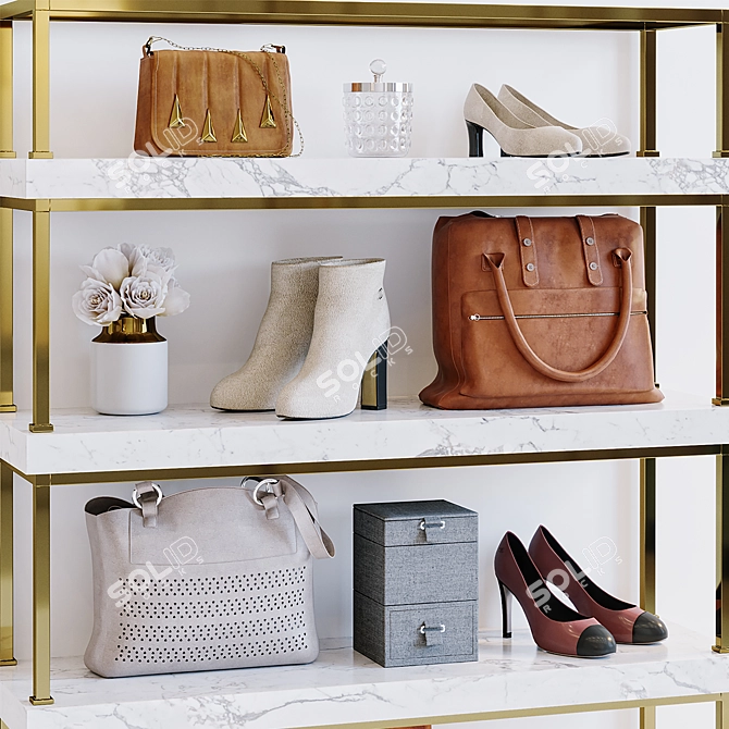 Fashionable Bags & Shoes: Unleash Your Style 3D model image 2