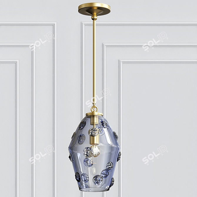 Elegant Florence Blue Diamond Pendant 3D model image 2