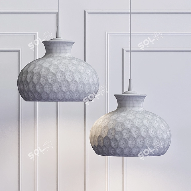 Honeycomb Glass Pendant 3D model image 2