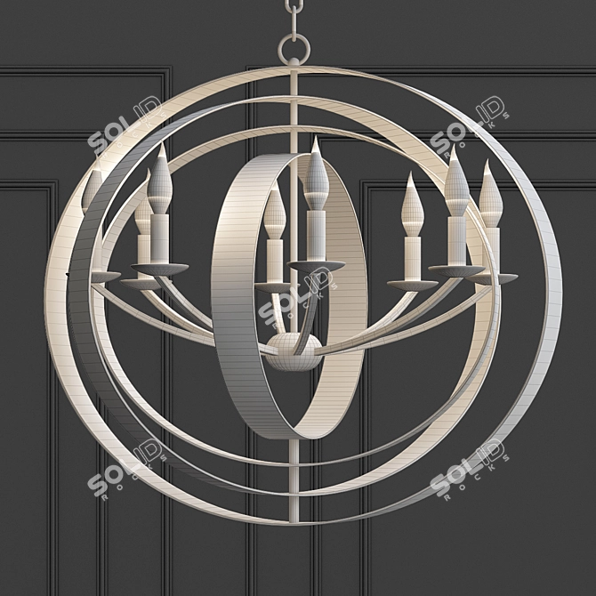 Glowing Spheres: Luna Bronze Chandelier 3D model image 3