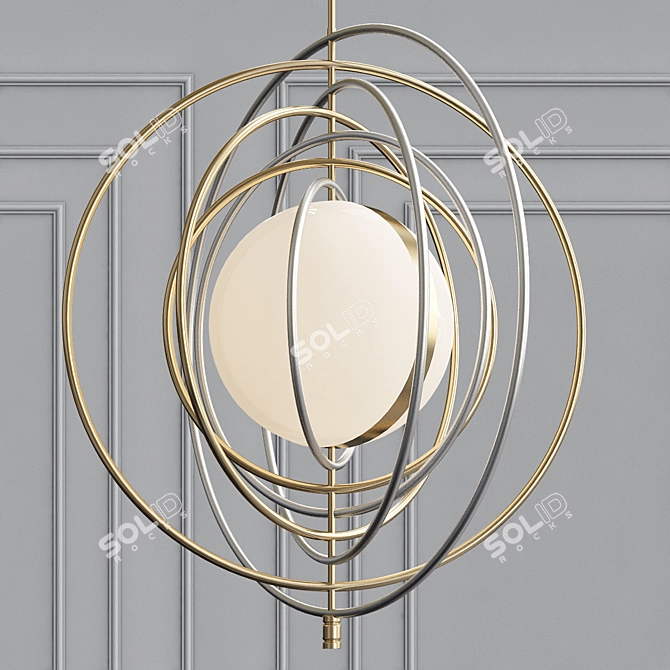 Electrum Kinetic Chandelier: Modern Orb Design 3D model image 1