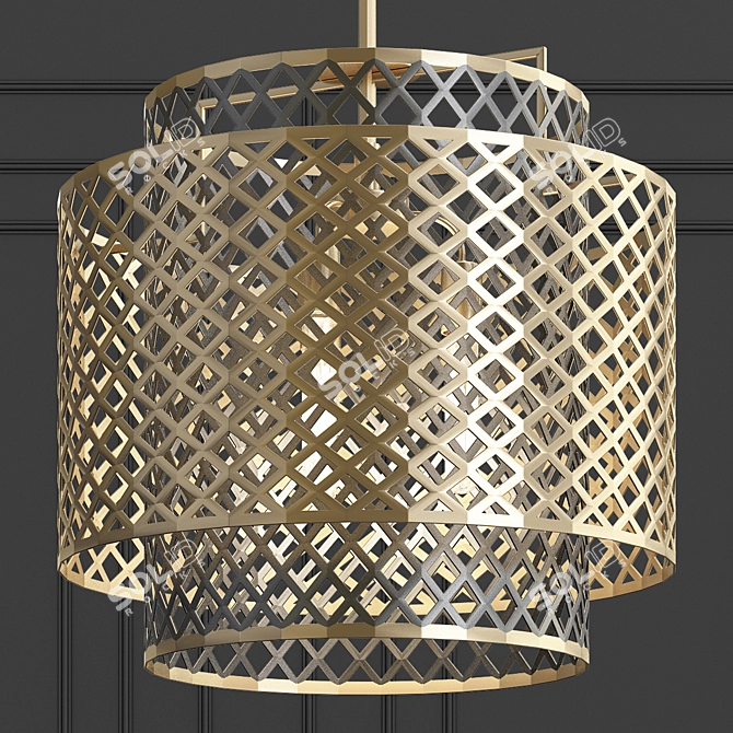 Antique Electrum Kinetic Chandelier 3D model image 1