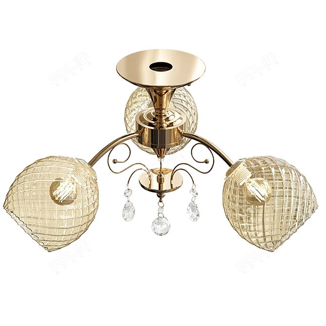 Elegance Gold Chandelier 3D model image 2