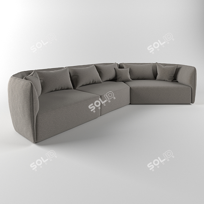 Chamfer Modular Sofa by Moroso 3D model image 1