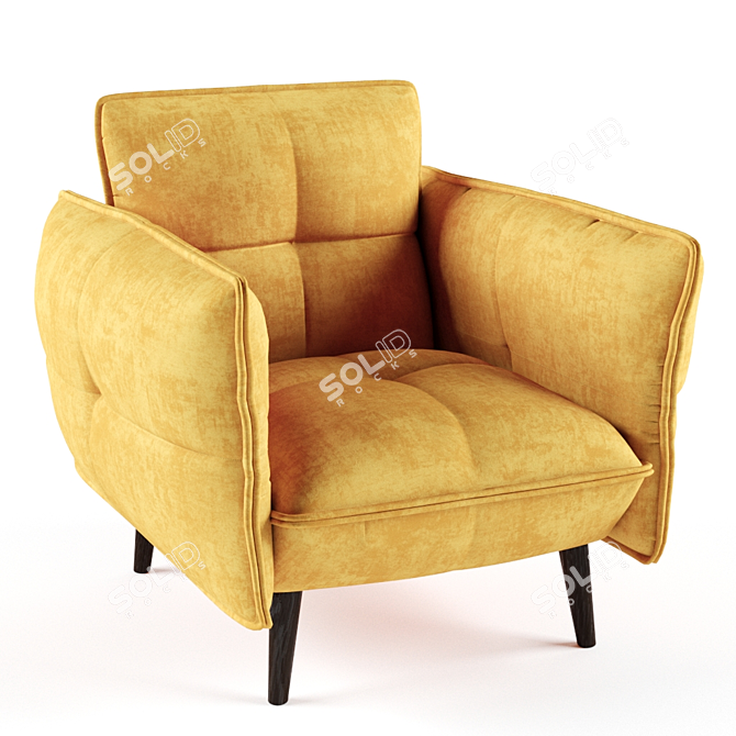 Molto Mustard Armchair 3D model image 1