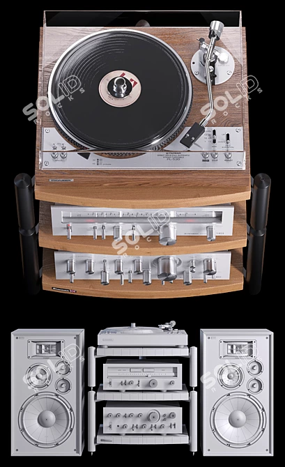 Vintage Pioneer Hi-Fi Set 3D model image 2